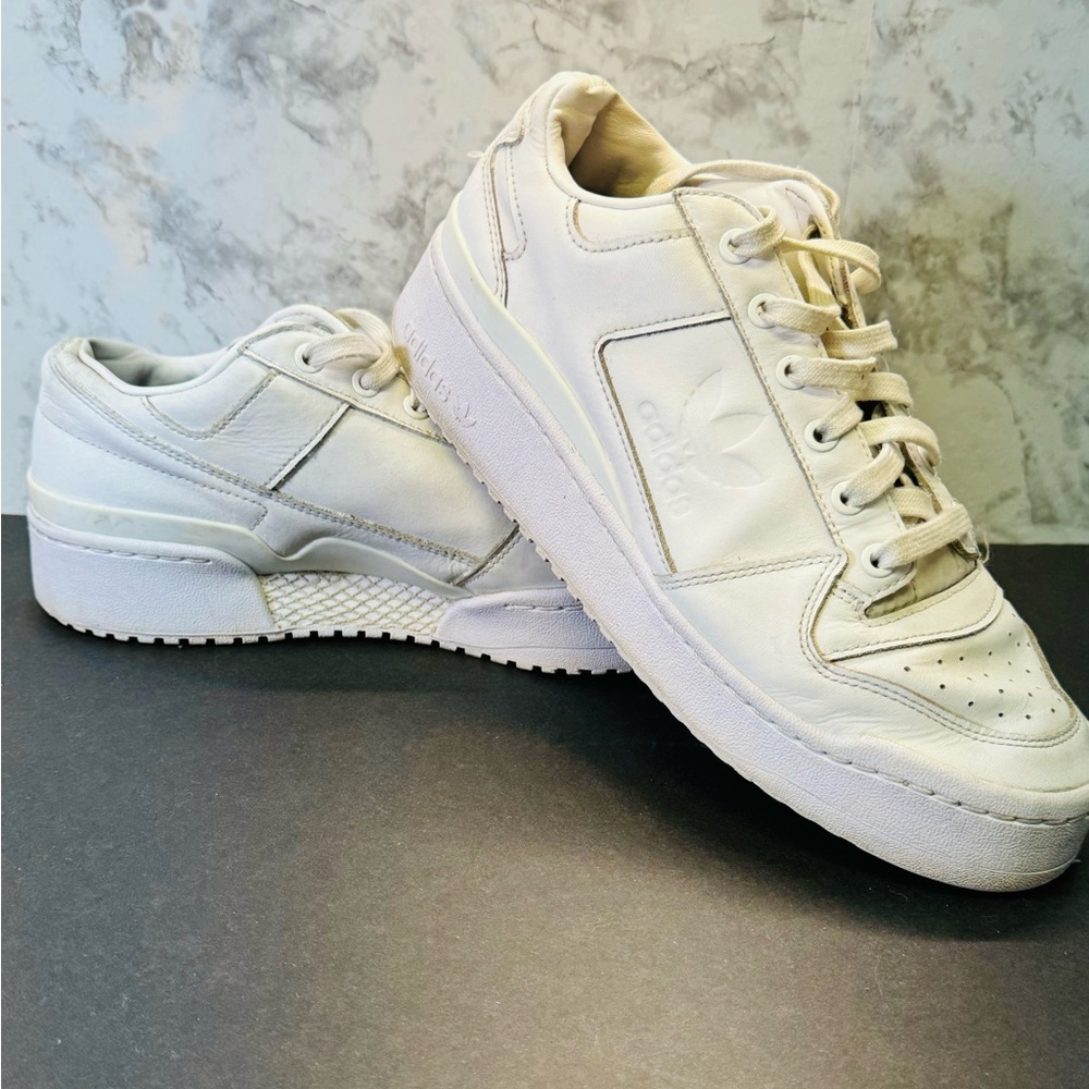 ADIDAS Shoes Womens 10 Originals Forum Bold Low Sneakers FY9042 White Lace Up